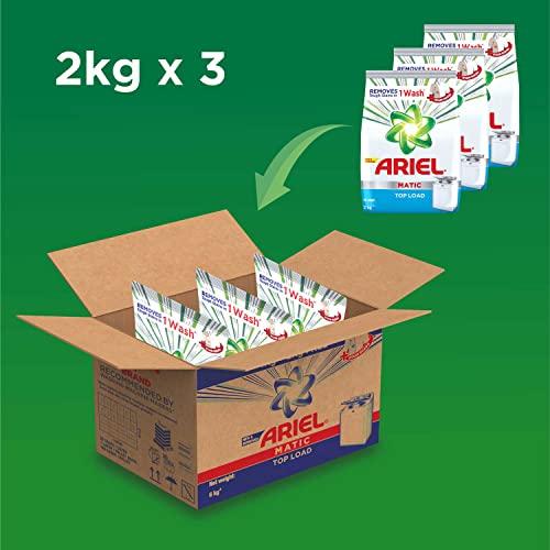 Ariel Ariel Matic Top Load Detergent Washing Powder - 4 kg with Free Detergent Powder - 2 kg - Pantry & Ariel Matic Liquid Detergent Top Load Refill Pouch, 2 Litre