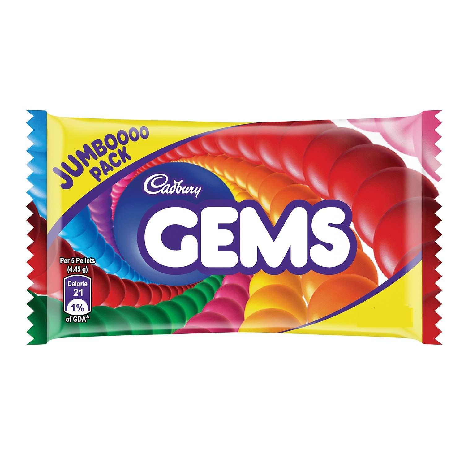 Cadbury Cadbury Gems Chocolate Jumbo Pack, 44.5 g (Pack of 12)