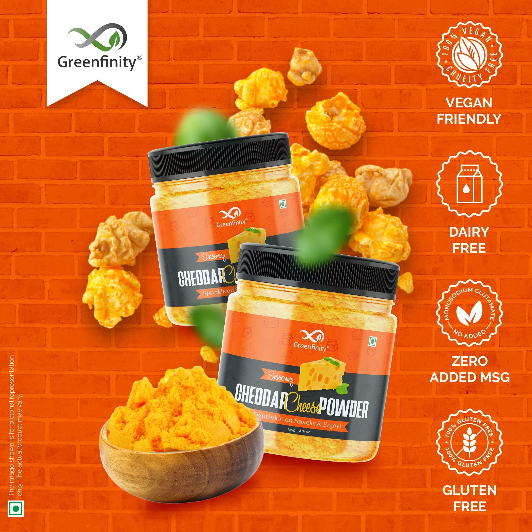 GreenFinity GreenFinity Cheddar Cheese Powder, 250g (Pack of 1) (Best for Make Delicious Cheese-Flavoured, Pop-Corn, Pizza, Pasta, French Fries etc)