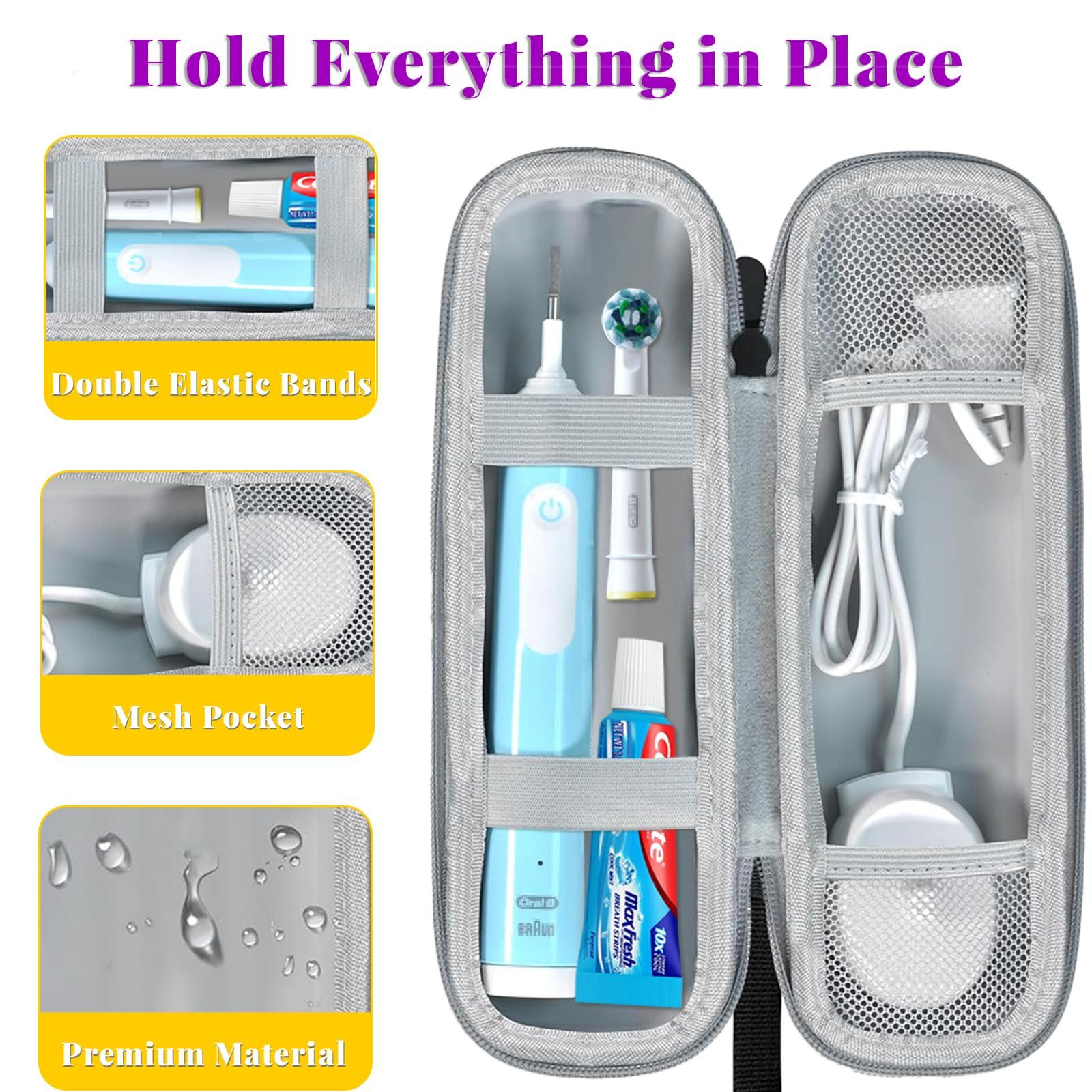 Mocamoro Toothbrush Travel Case for Oral-B Pro 1000 5000 7500 7000 6000 9600 / Philips for Sonicare for ProtectiveClean 4100 6100 5100 6500 7500 Electric Toothbrush, (CASE ONLY!) Portable Protective Container,