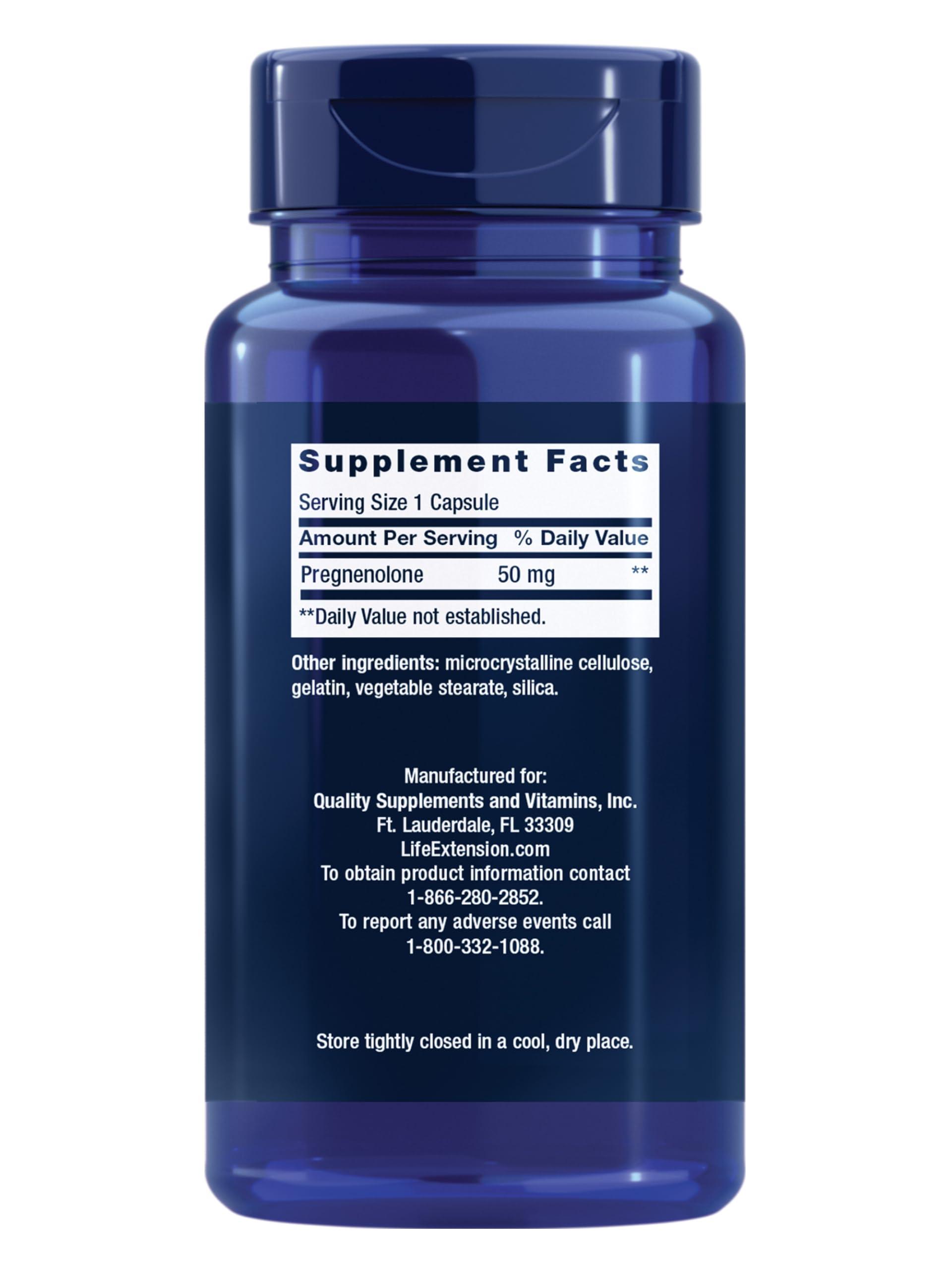 Life Extension Life Extension Pregnenolone - 50 Mg, 100 Capsules (00302)