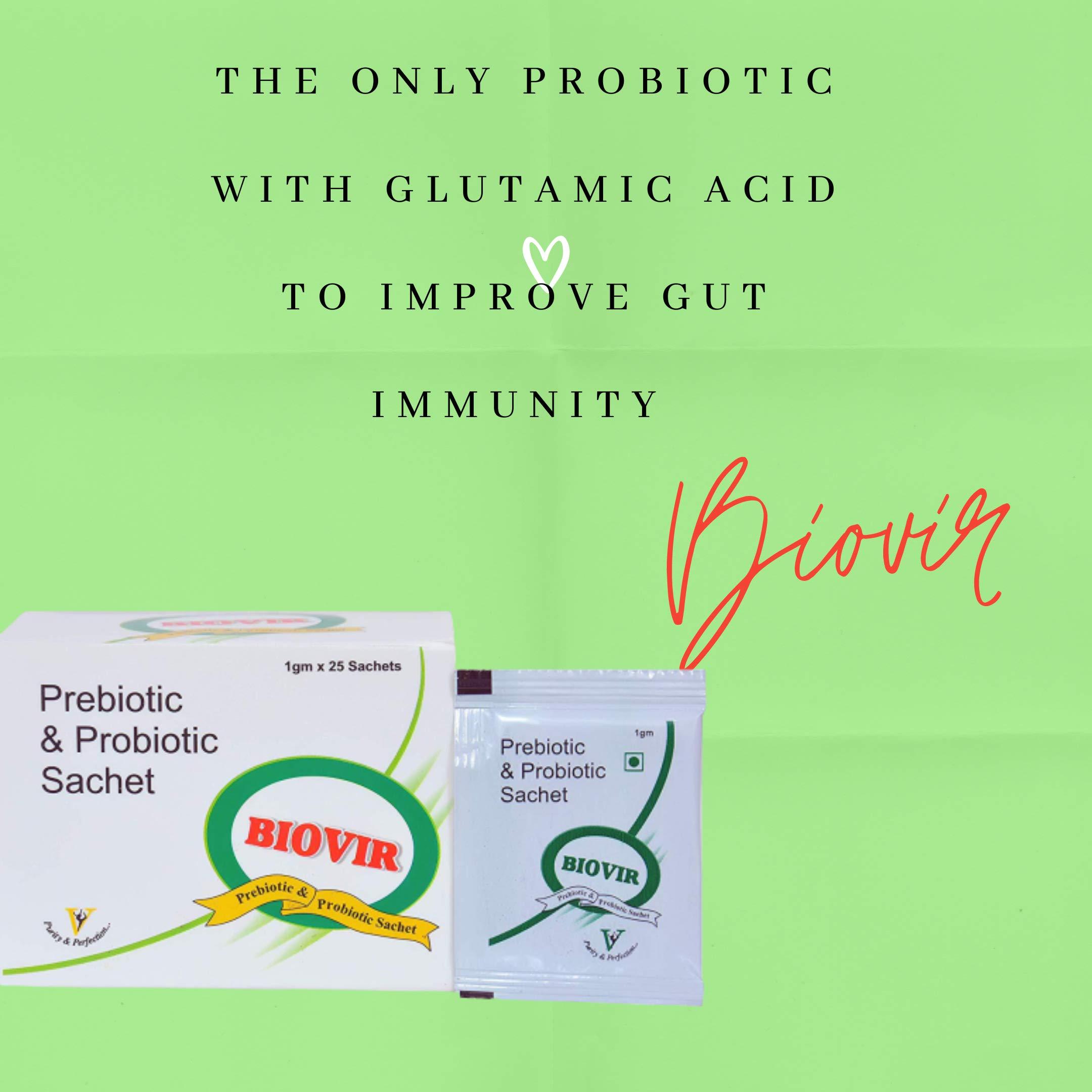 Virgo Healthcare Virgo Healthcare\'s Biovir - 25 Sachets | Saccharomyces Boulardii Prebiotic & Probiotic | Diarrhea | IBS | Lactose Intolerance