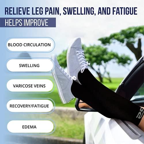 SB SOX SB SOX Lite Compression Socks (15-20mmHg) for Men & Women - Best Stockings for Running, Medical, Athletic, Edema, Diabetic, Varicose Veins, Travel, Pregnancy, Shin Splints, Nursing. (Black/Blue, S/M)