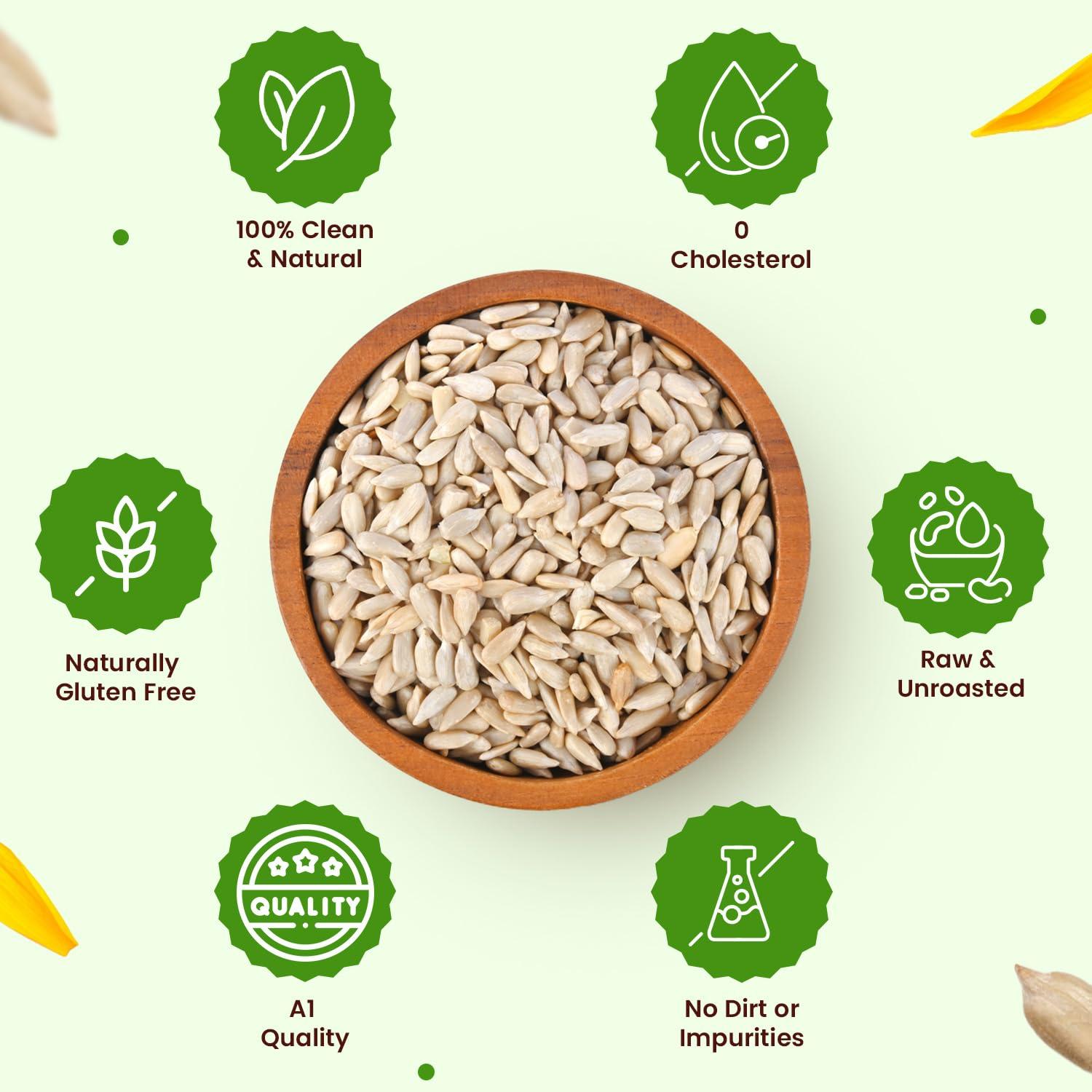 Neuherbs Neuherbs Raw Sunflower Seeds for Eating, Rich in Protein and Fiber : 200 G Pack of 2