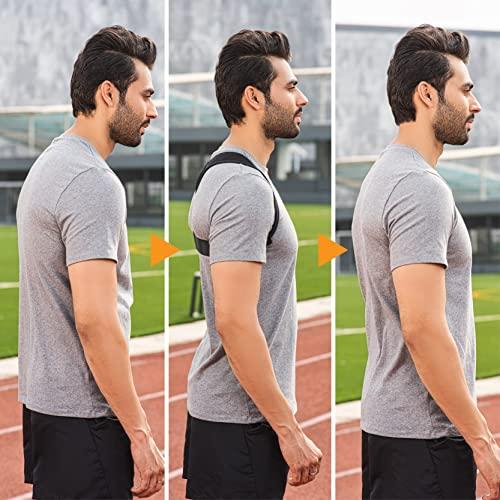 FOVERA FOVERA New Posture Corrector Back Brace for Men and Women - Fully Adjustable Straightener for Mid, Upper Spine Support- Neck, Shoulder, Clavicle and Back Pain Relief-Breathable Neoprene (1 PCS)