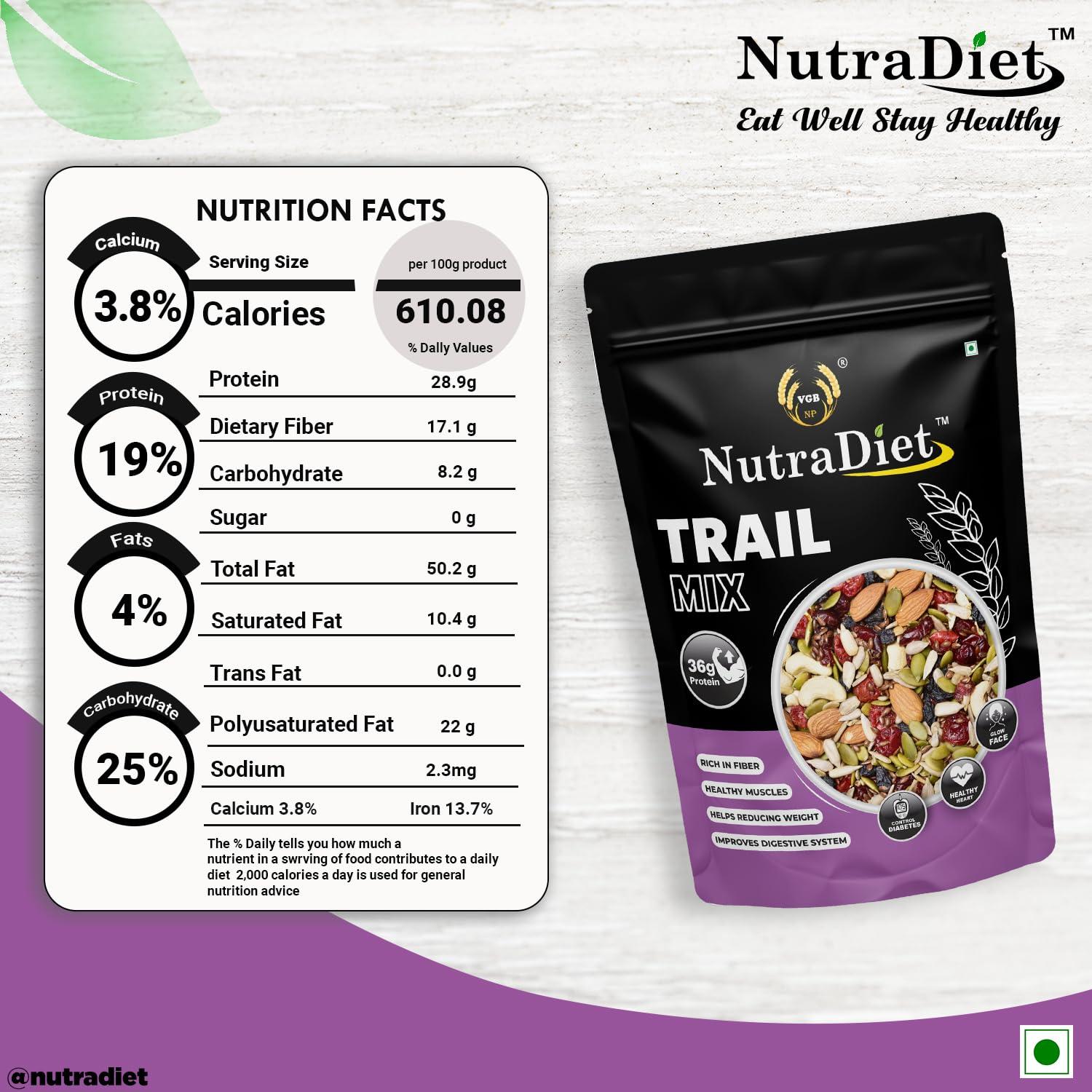 VGBNP VGBNP 100% Natural & Original Dry Fruit and Seeds Mix (Nuts Seeds & Berries mix) Daily Dose Super Trail Mix, (Nutritious and Crunchy Trail Snack) Healthy & Immunity Builder Fruit & Seed Mix (500g)