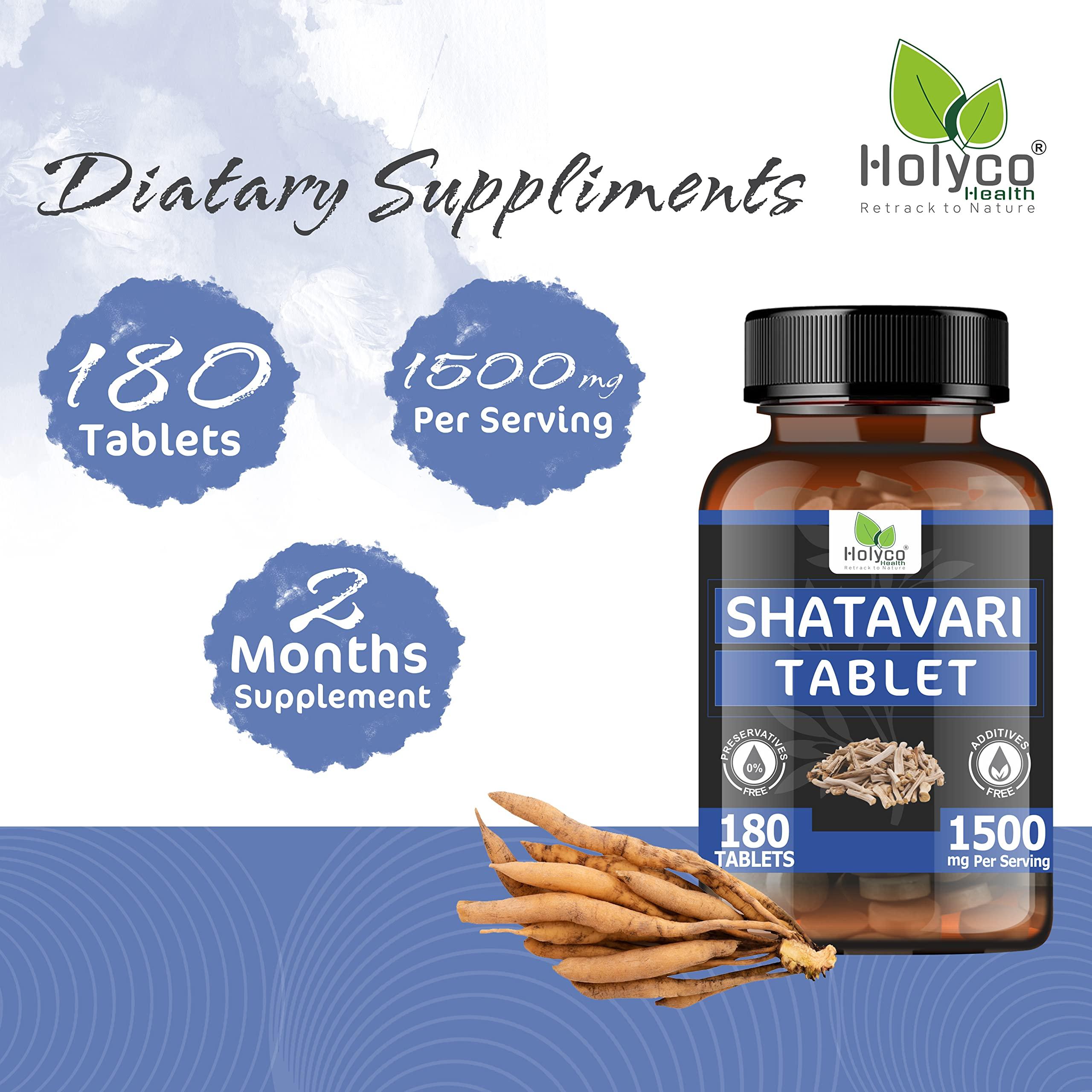 HOLYCO HEALTH - RETRACK TO NATURE Shatavari Tablet - 180 tablets | Known as Wild Asparagus racemosus, Satavar, Satmuli, Shatamuli, Satavari tablets | Natural, No Additives and Preservatives