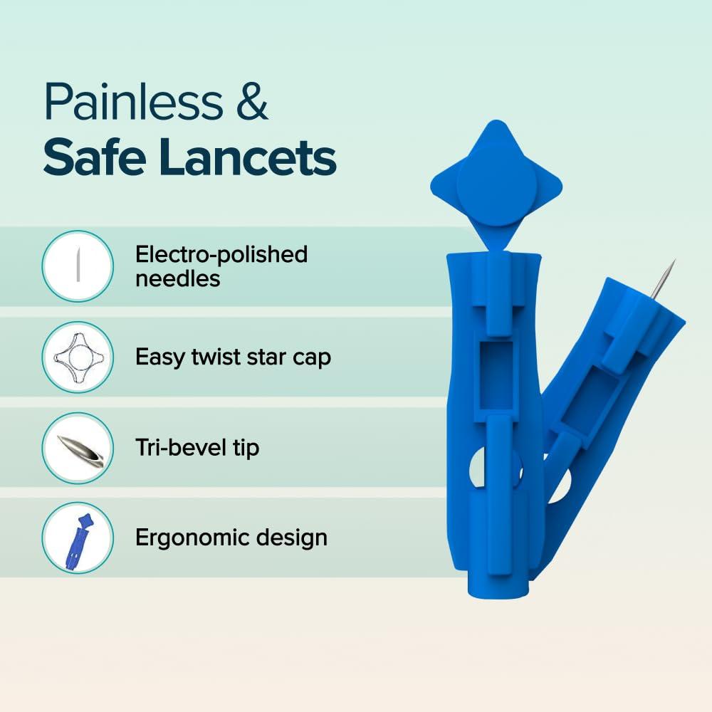 Beato BeatO CURV - Blood 100 Glucose Test Strips & 100 Lancets