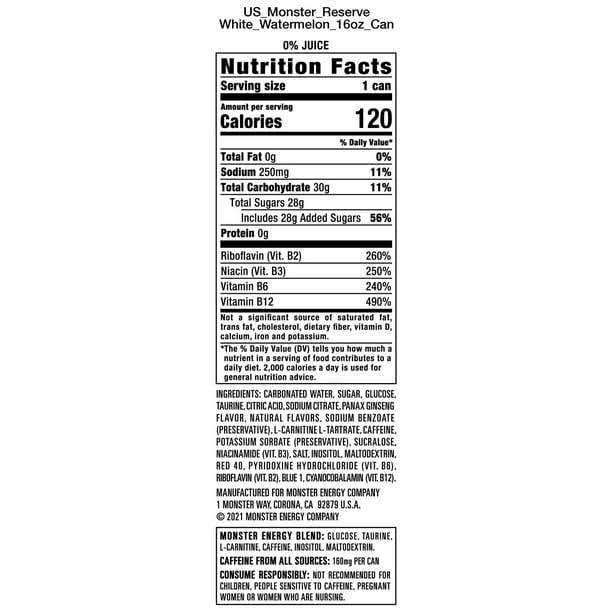 Monster Energy Monster Reserve Watermelon, Red, Carbonated Energy Drink 500ml (Pack Of 12)