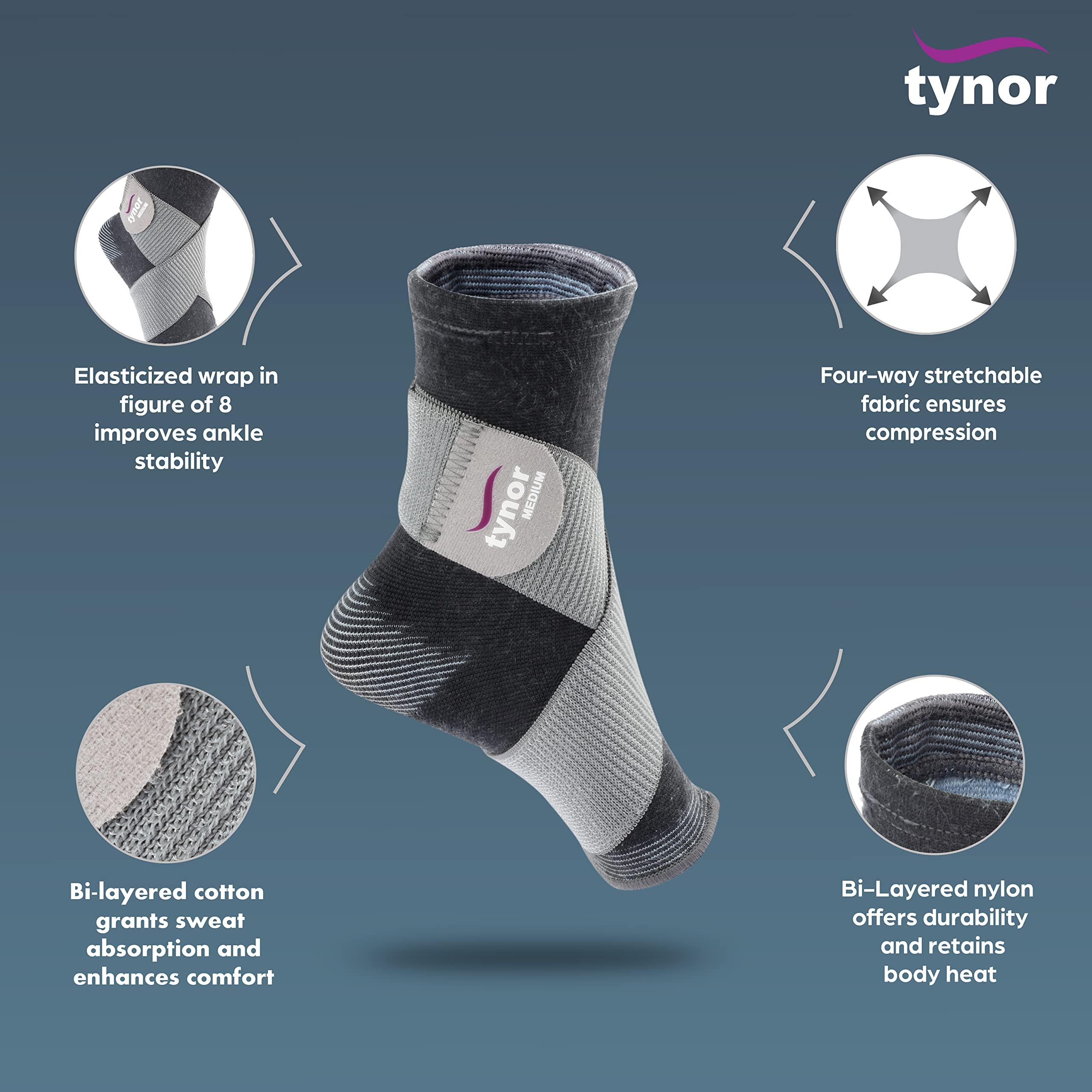 TYNOR tynor Weight Cuff, Grey, 1KG, Universal Size, 1 Unit & tynor Ankle Binder, Grey, Large, 1 Unit