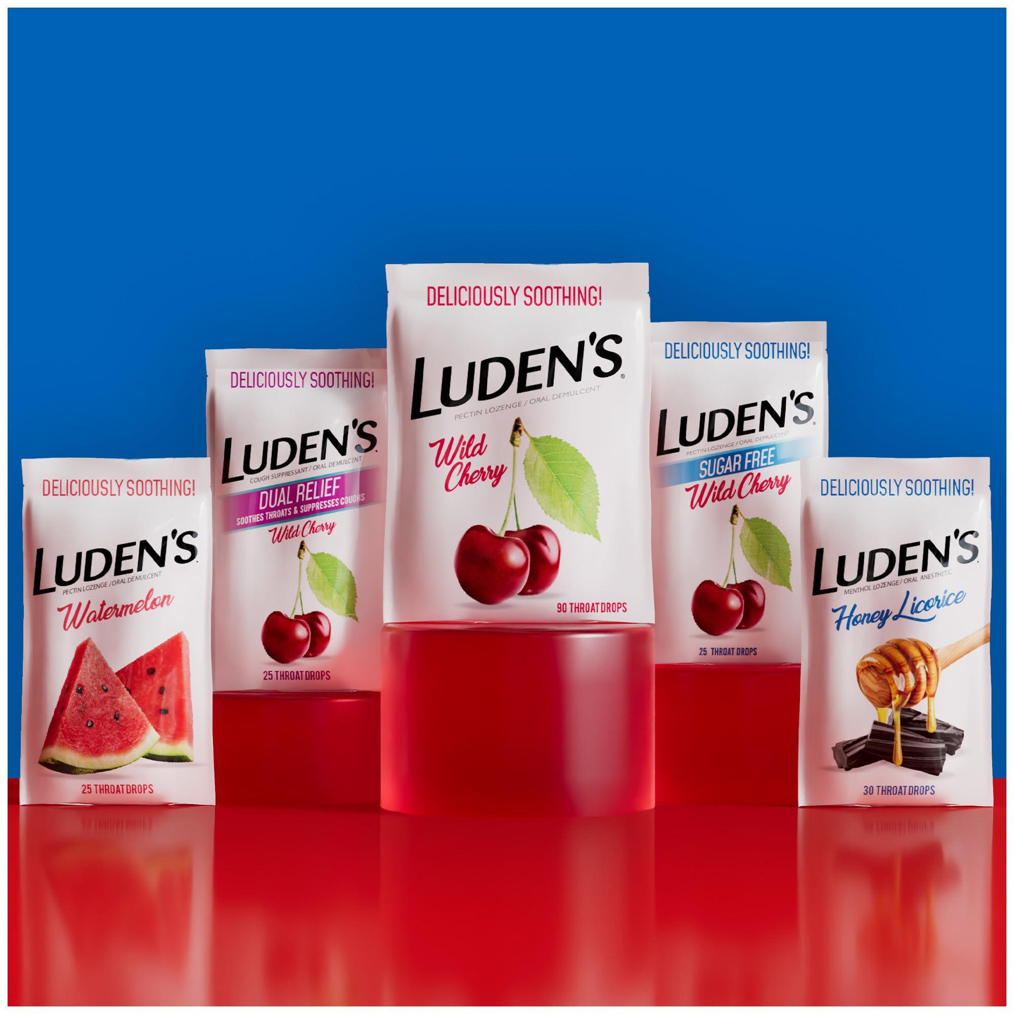 Ludens Luden\'s Throat Drops, Honey Licorice, 12 Bags of 30 drops