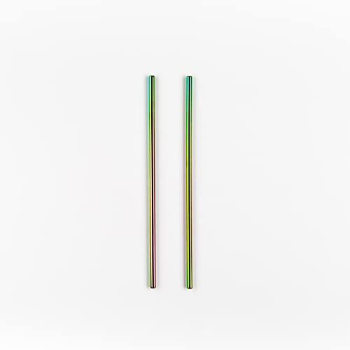 Hooper of York Hooper of York Wide Metal Straws Set of 2 - 1 Straight,1 Bent Straw with Cleaner