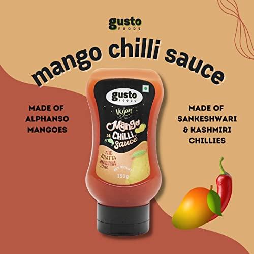 Gusto Foods Gusto Foods Mango Chili Sauce (350g) And Kasundi Saunce (300g) Combo (1 Each) | Sweet and Sour Mango Sauce with Traditional Bengali Mustard Dip Sauce