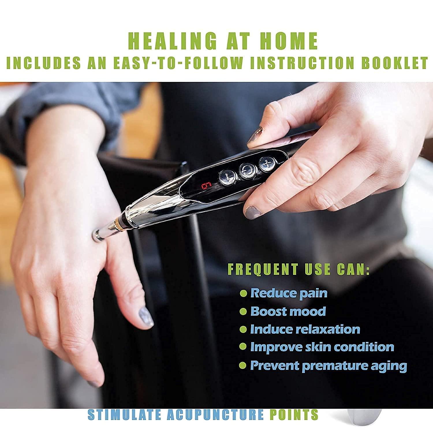 LRK LRK ACUPRESSURE 3-in-1 Electronic Acupuncture Pen, Meridian Energy Pen for Pain Relief Therapy, Electric Meridians Acupuncture Machine, 1 x AA Battery Needed (Not Included)