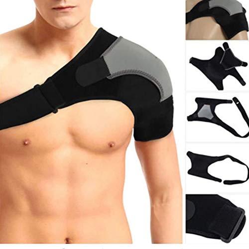 TIMA Tima Shoulder Support with Multi-Directional Compression Straps Adjustable Neoprene Stretch Strap Wrap Belt Band Pads Gym Guard Brace Support Medical Posture Compression Shoulder Pad (Black)
