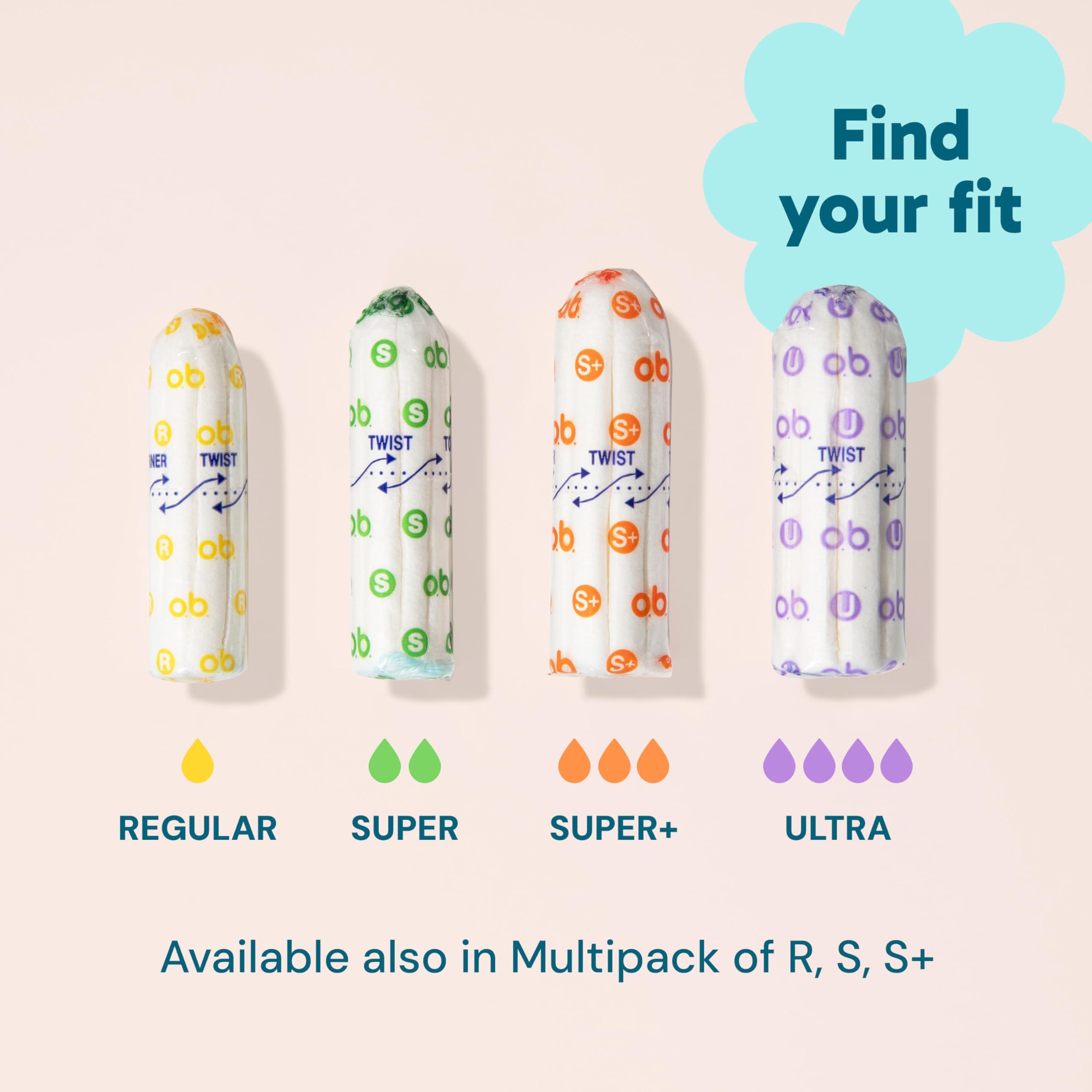 o.b. o.b. Applicator Free Digital Tampons, Regular, Super and Super Plus Multi-Pack - 40 Count