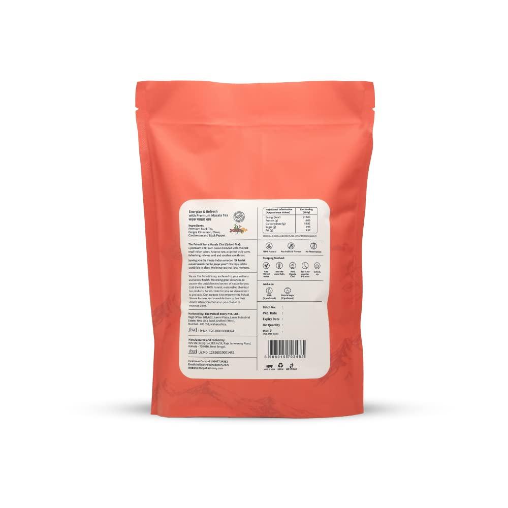 The Pahadi Story The Pahadi Story - Masala Chai Combo Pack of 2, 450gm + 450gm, Perfect Blend Loose Leaf Black Tea Assam Black CTC and Royal Indian spices, 100% Natural No Artificial Flavour