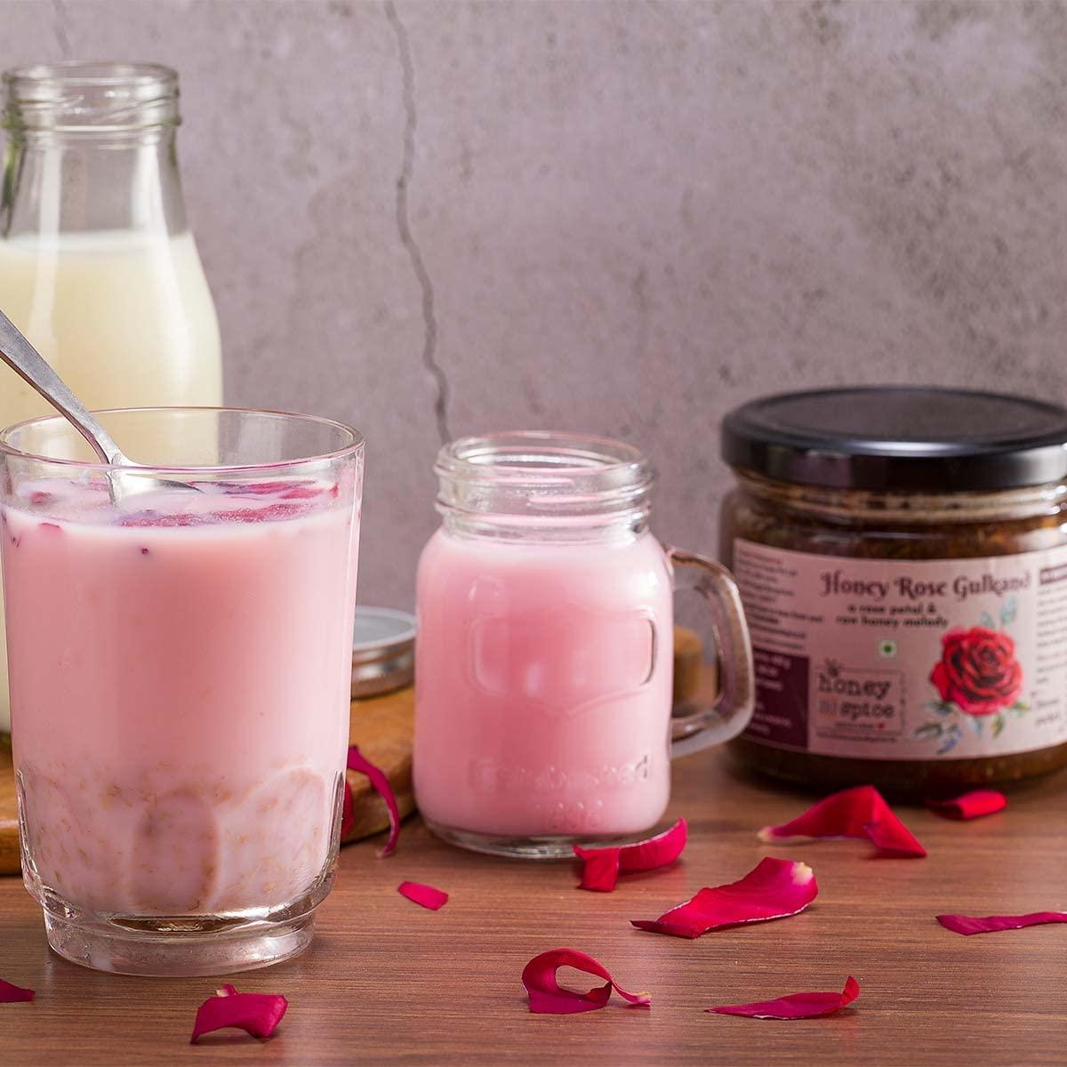 Honey and Spice Honey and Spice Honey Rose Gulkand with Raw Honey & Finest Rose Petals- 400 Gm and Pure Raw Wild Honey Single Origin Unblended Natural- 250 Gm