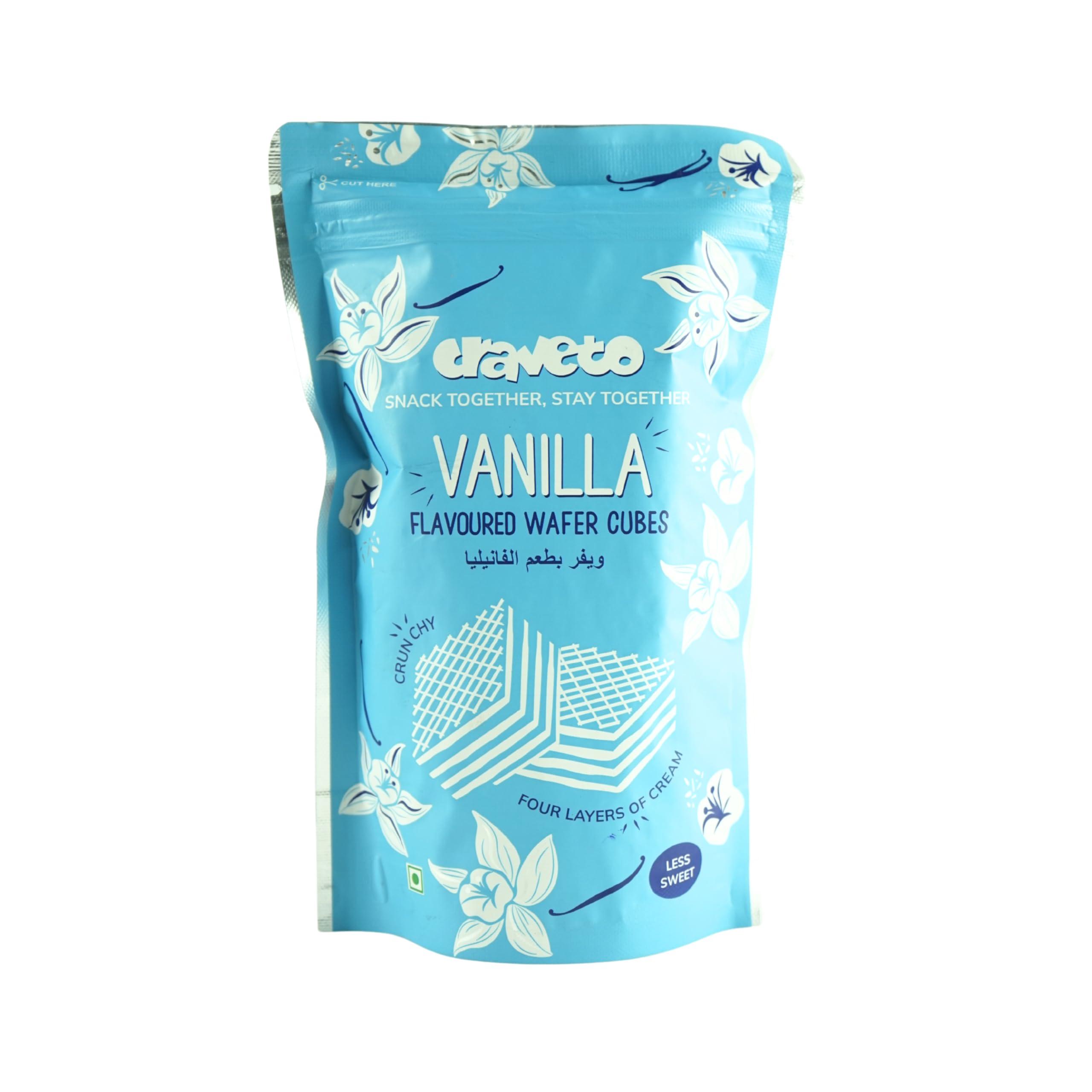 Craveto Craveto Vanilla Wafer Biscuit Cubes | Wafer Layered with Vanilla Cream | 75g