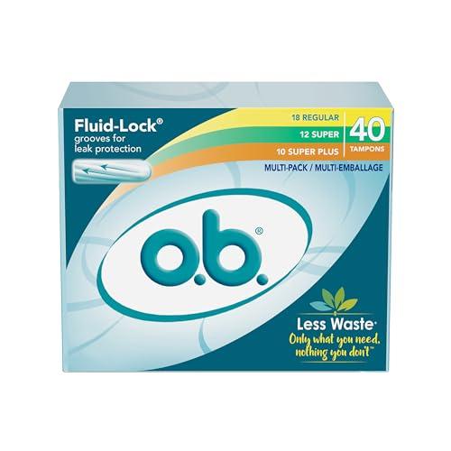 o.b. o.b. Applicator Free Digital Tampons, Regular, Super and Super Plus Multi-Pack - 40 Count