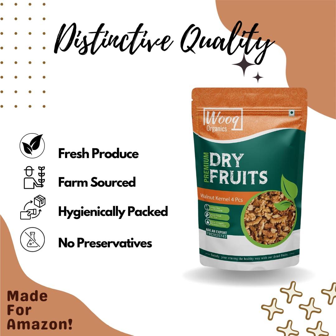 Wooq Organics Wooq Organics Kashmiri Walnut kernels 1Kg, 4-6PCs Broken Akhrot Giri without Shell