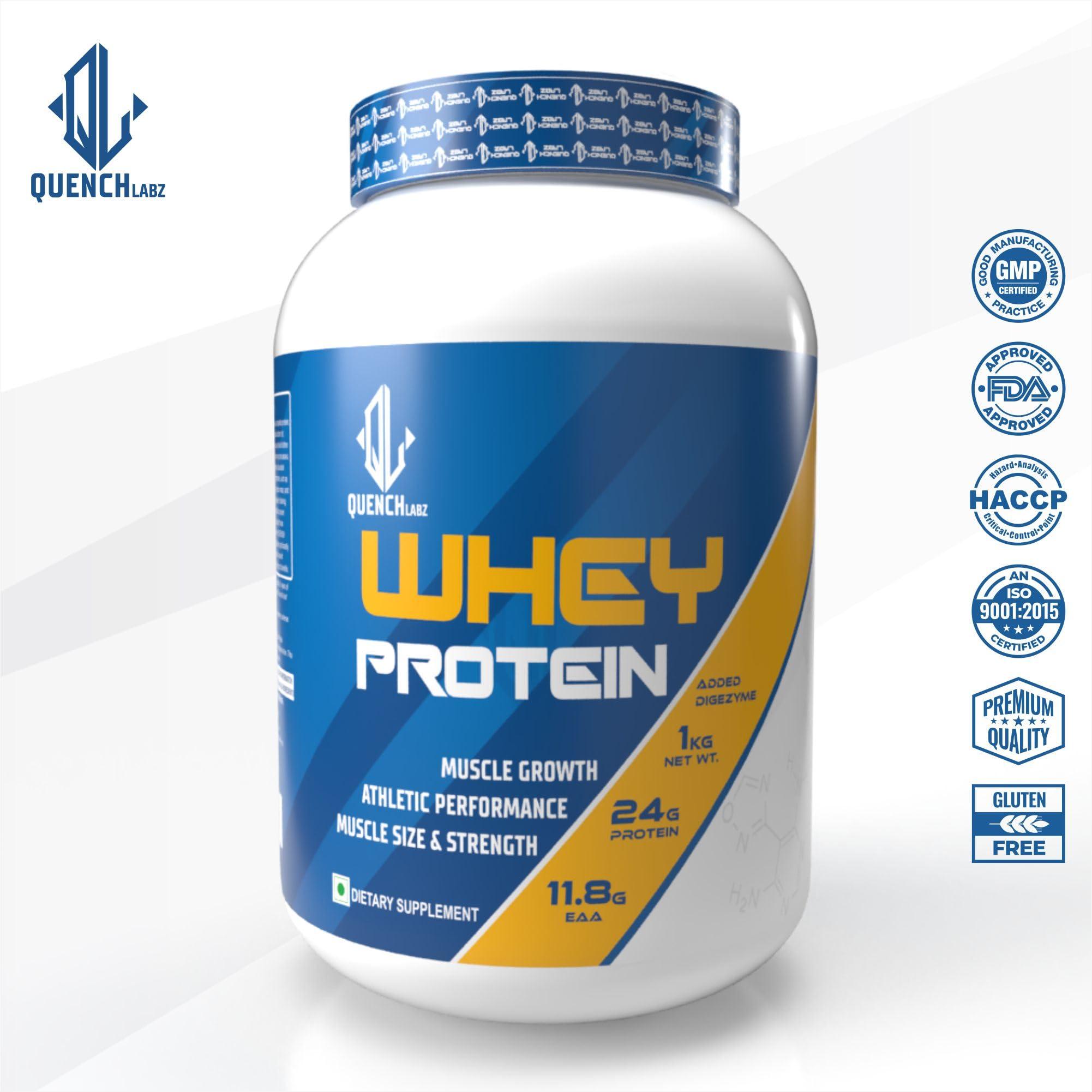 QUENCHLABZ QuenchLabz Whey Protein | Clinically Tested 50% Higher Protein Absorption (Mango, 1 KG.)