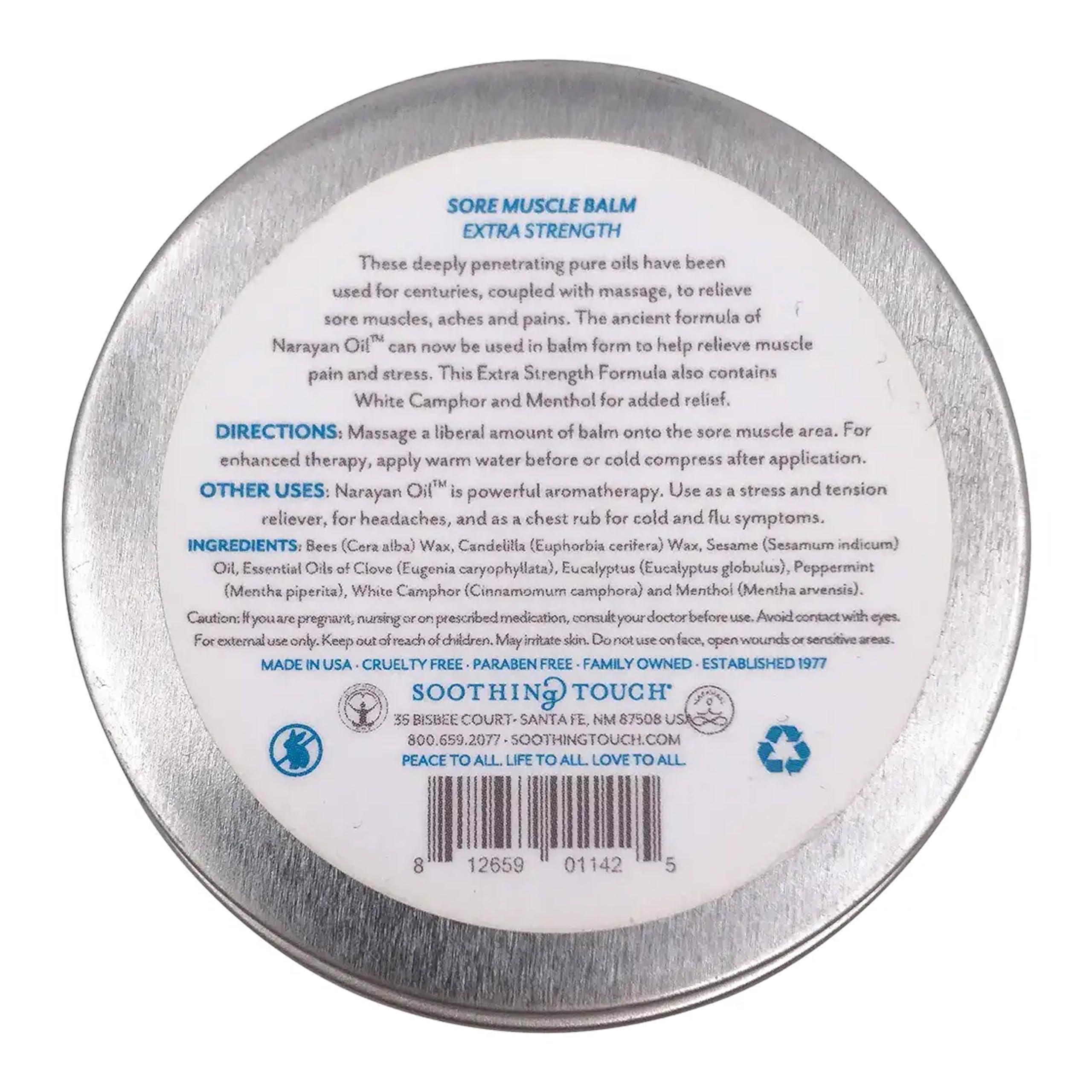 Soothing Touch Soothing Touch Sore Extra Strength Muscle Balm Tin, Narayan, 1.5 Ounces, Packaging May Vary