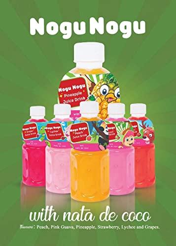 Nogu Nogu Nogu Nogu Grapes Fruit Juice 30% with NATA De Coco 320 ml (Pack of 6)