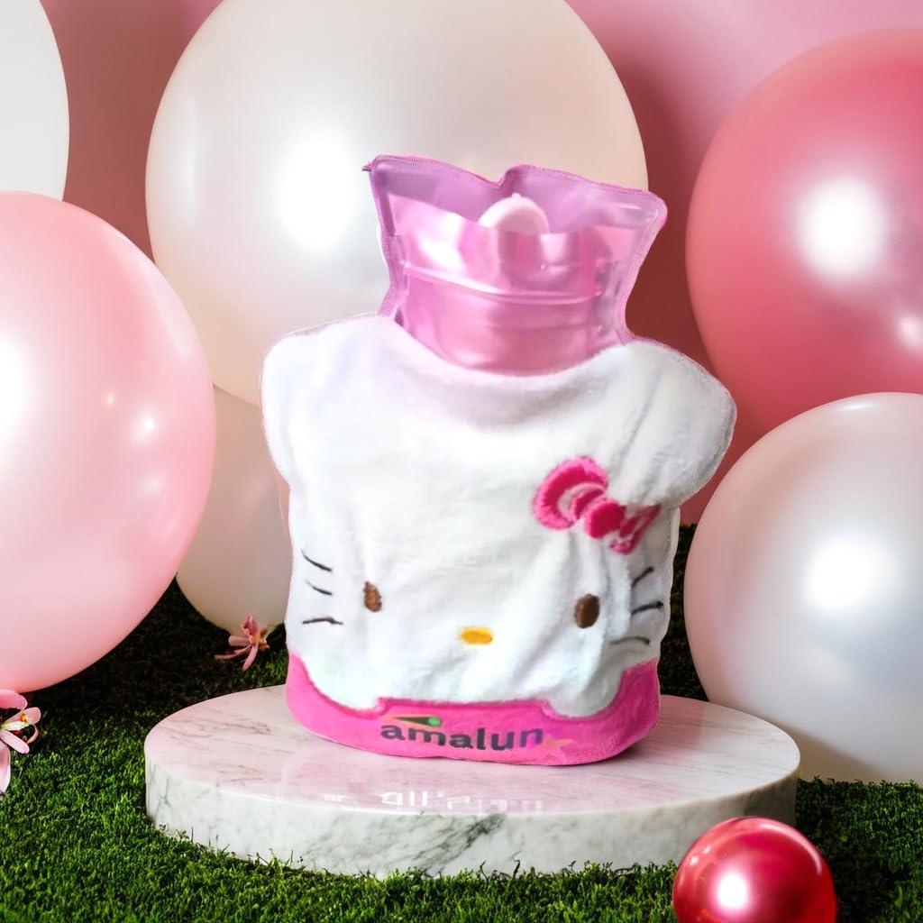 amalun Amalun Totoro Cartoon Small Hot Water Bag with Cover for Pain Relief (Pink)