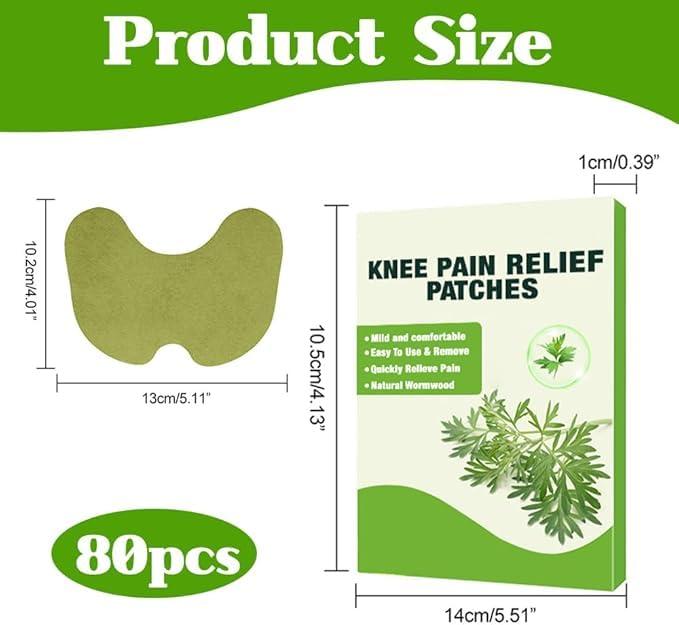 Abgrow Abgrow 100% Natural Knee Pain Relief Patches - Heating Herbal Patches for Back, Shoulder, Neck, Joints - No Side Effect (Pack of 10)