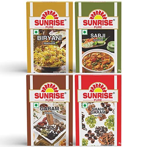 Sunrise Pure Sunrise Pure 4 in 1 Masala Combo Pack, | Garam Masala, Biryani Masala, Sabji Masala, Shahi Garam Masala 200g