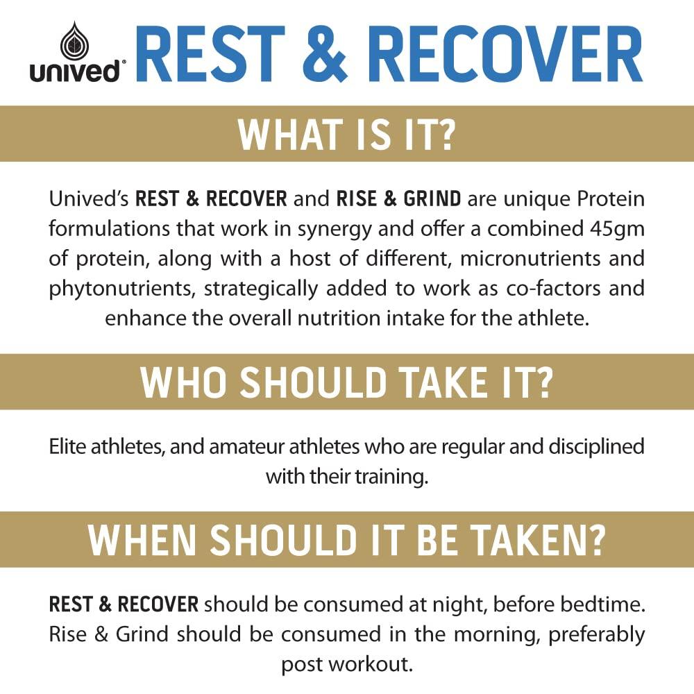 Unived Unived Rest & Recover | Vegan Pea Protein for Athletes | Informed Sport Certified | 20g Pea Protein KSM-66 Calcium Magnesium L-Theanine Curcumin | Lean Muscle Development & Optimal Recovery | 30 Servings
