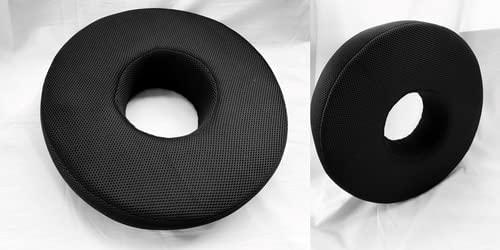 Nisco care Nisco care Donut Pillow for Tailbone Pain Orthopedic Coccyx Cushion Sitting Soft PU Donut Cushion Donut Pillow for Piles, Hemorrhoid, Donut Ring Coccyx Pillow Car - Black