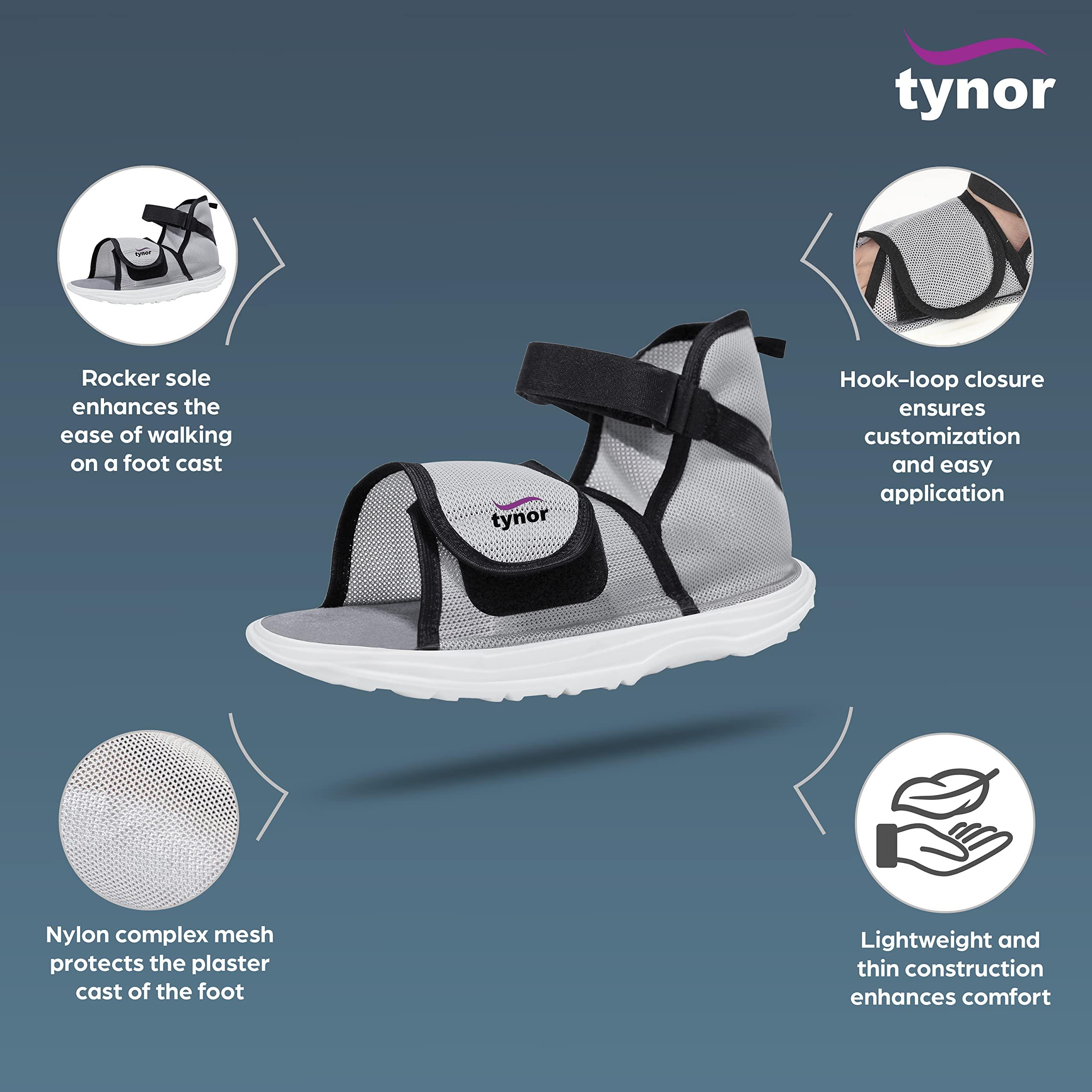 TYNOR Tynor Cast Shoe Rocker Sole, Grey, Large, 1 Unit Ankle Binder, Grey, Large, 1 Unit