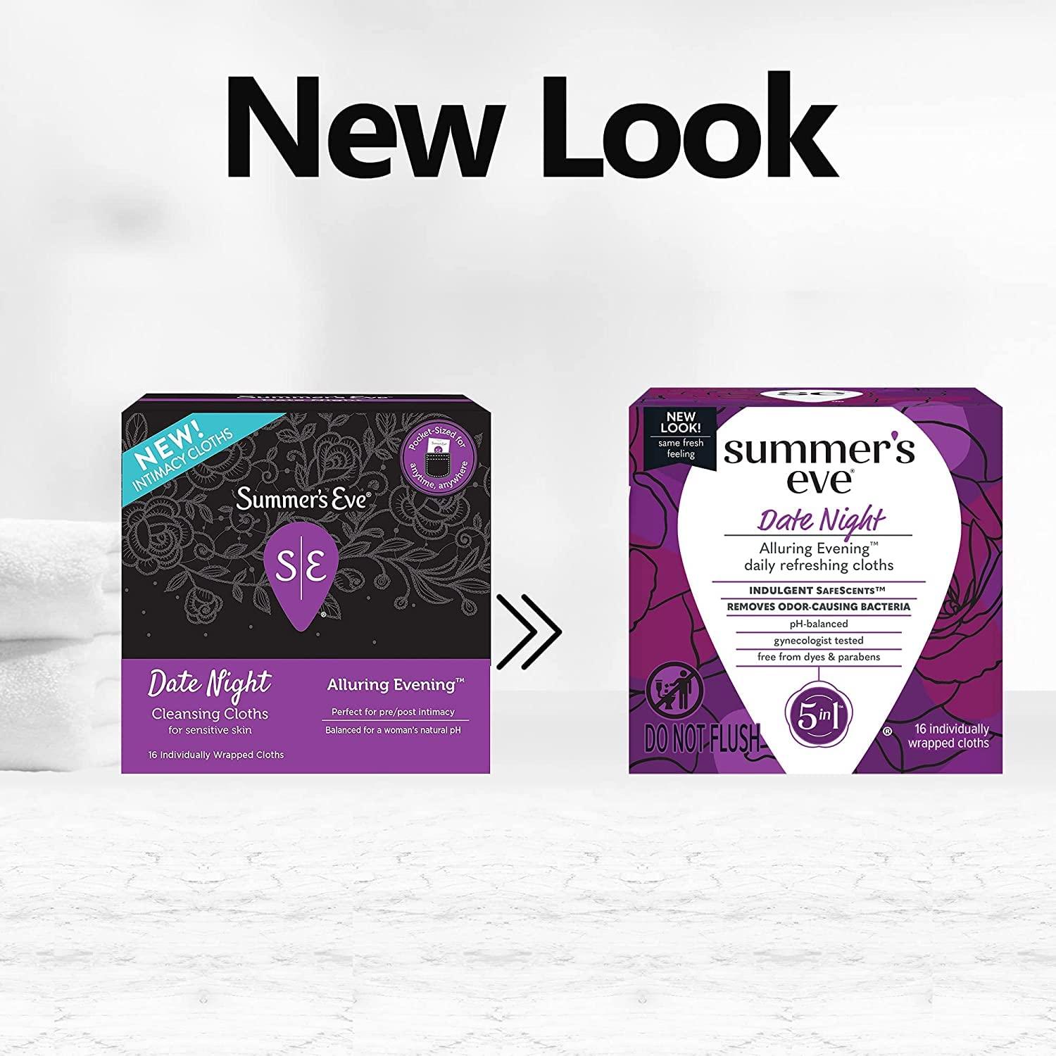 Summer's Eve Summer’s Eve Feminine Wipes, Date Night, 16 Cloths