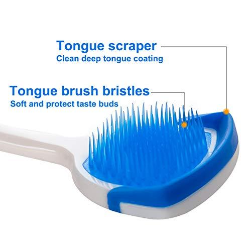 MR LION Tongue Scraper, Tongue Cleaner Helps Fight Bad Breath, 2 Tongue Scrapers (Blue)