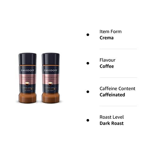 Davidoff Davidoff Crema Intense Instant Coffee - 9/12 Intensity - 90 G Pack Of 2 - Powder, Glass Bottle