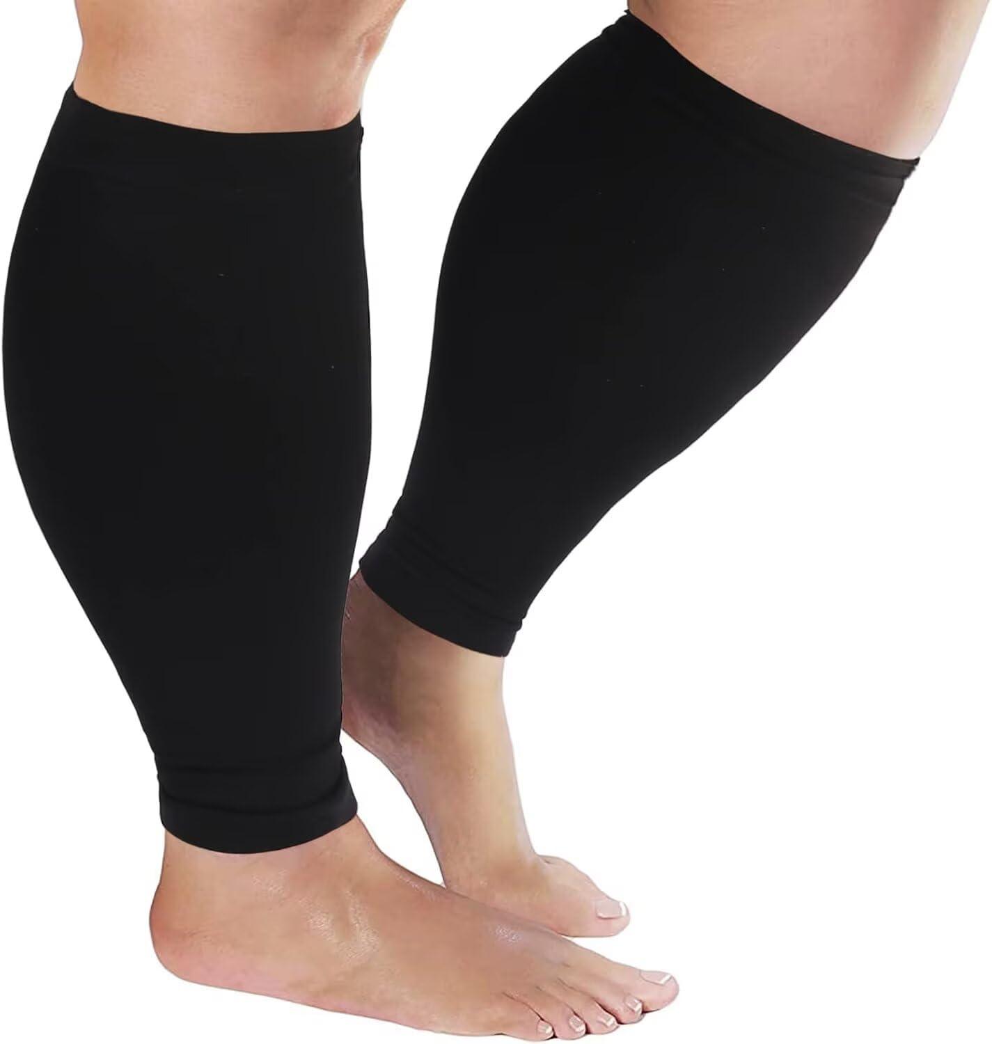Yxmeiguo Plus Size Leg Compression Sleeve Wide Calf Compression Sleeve for Legs Calves Women Men 6XL, Prevent Varicose Veins, Edema, Swelling, DVT, Calf Soreness, for Work, Travel, Sports and Daily Wear.