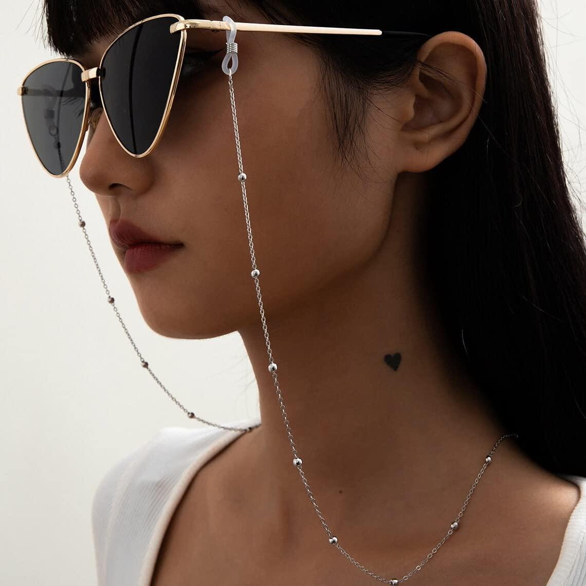 Shein 1pc Metal Eyeglass Chain Mask Lanyard Anti Slip Sunglasses Chain Accessory