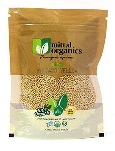 MITTAL ORGANICS Mittal Organics - Organic Mustard Seeds Yellow/Peeli Sarso/Yellow Mastard Seeds- 300 gm (Pack of 1)