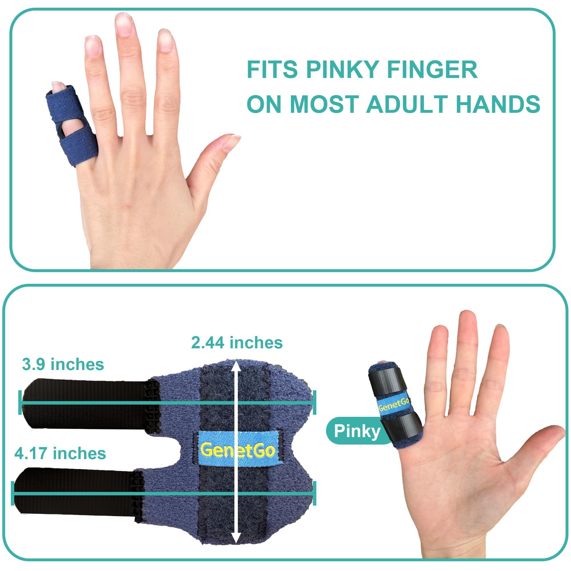GenetGo GenetGo Little Pinky Finger Splint Brace for Trigger Mallet Finger Broken Finger, 2 Pack