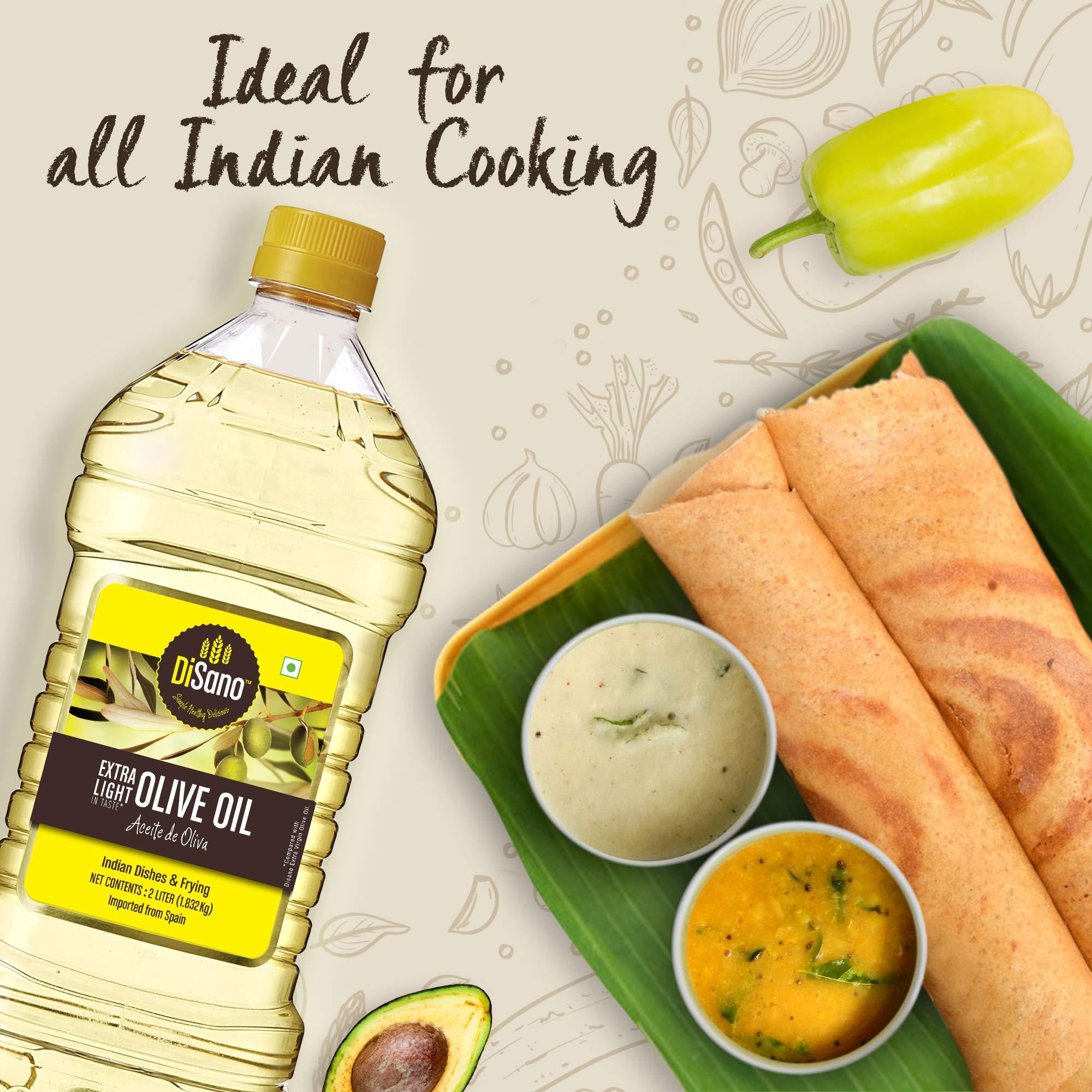DISANO DiSano Extra Light Olive Oil, Indian dishes and frying, 2L & DiSano Extra Virgin Olive Oil, First Cold Pressed, 250ml Material : vegetarian