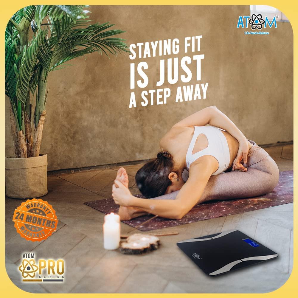 Atom XS ATOM Smart Bluetooth Digital BMI Scale With 19 Body Compositon Parameters Synced with Mobile App |Smart BMI Scale 180Kg | Atom A 1010 Smart Personal Scale