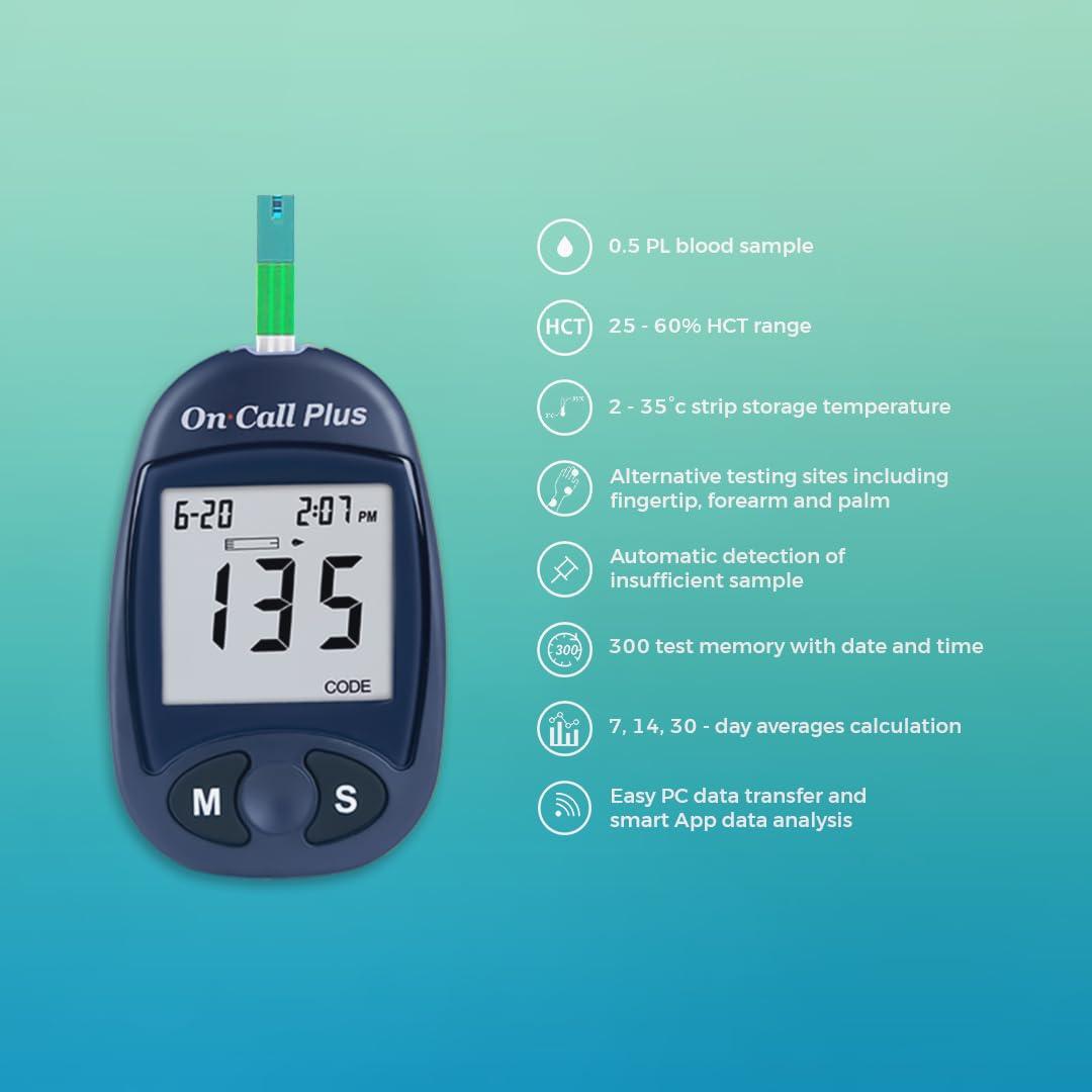 ON CALL PLUS On Call Plus Glucometer with 10 FREE strips from ACON USA