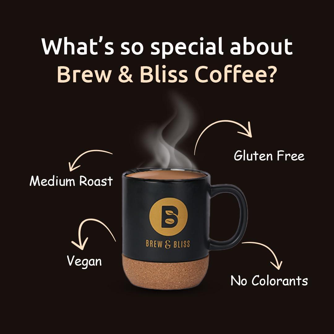 Brew and Bliss Brew & Bliss Original Coffee | 100g | Instant Flavoured Coffee Makes Up To 50 Cups | Best Authentic Naturally Processed Coffee Powder