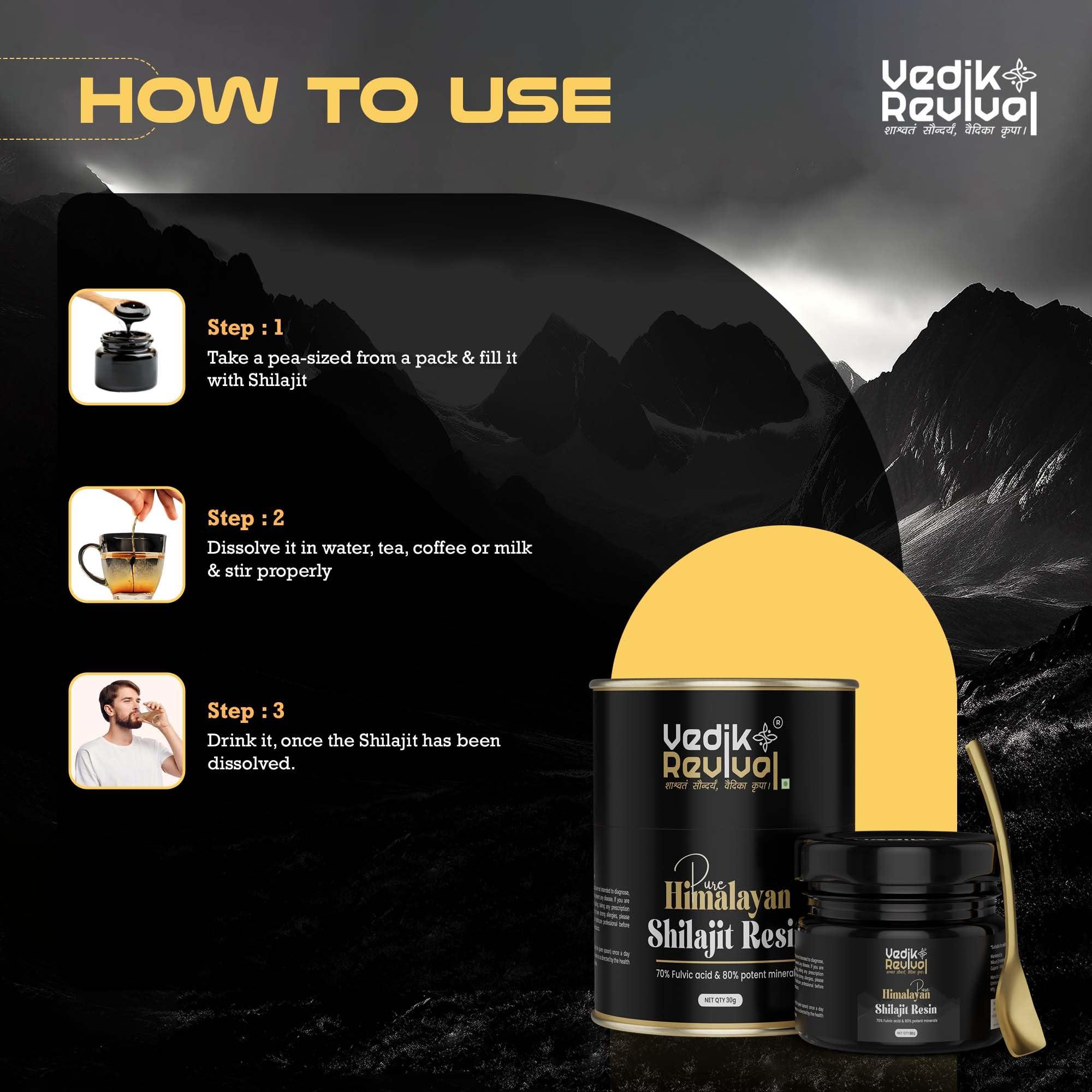 VEDIK REVIVAL Vedik Revival Pure Himalayan Shilajit Resin - Natural Rems for Endurance & Stamina - Organic Benefits with pure shilajit 20 gm