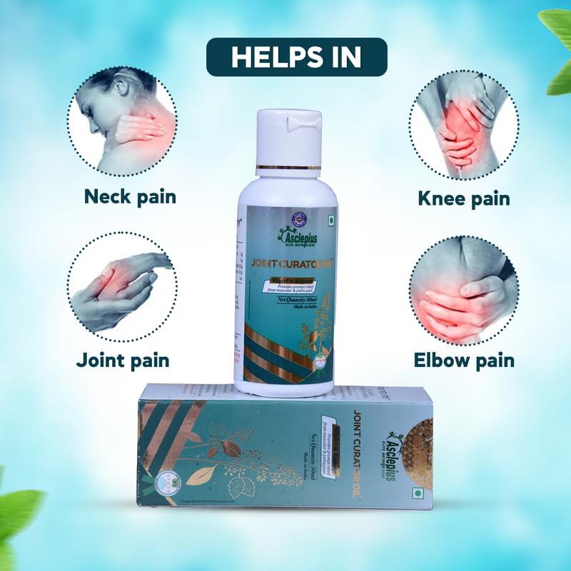 ASCLEPIUS WELLNESS ASCLEPIUS WELLNESS Joint Curator Oil is Natural Joint Support with Ayurvedic Herbs, Promotes Flexibility and Comfort, Preservative Free - 50ml
