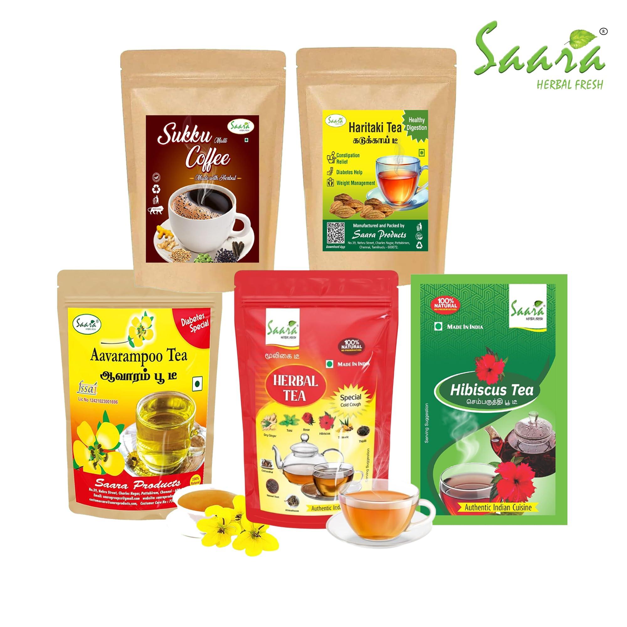 SAARA Saara HERBAL FRESH Herbal Tea, 800g, Exquisite Blend of 20 Herbs,Relieve Cold and Cough, Immunity Booster,(pack of 8 x 100g)