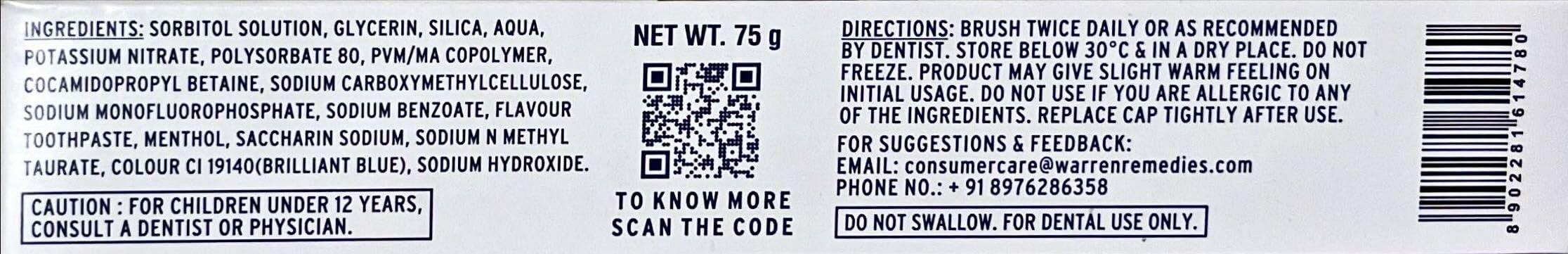 Sensodent KF SENSODENT KF Toothpaste for Cavity Protection 75 g (Pack of 3) - Free from SLS & Parabens