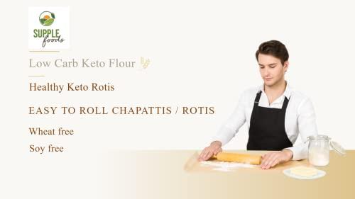SUPPLE foods SUPPLE foods Keto Flour - Healthy Low Carb Flour, Low Gi, High Protein, Gluten Free / Wheat Free Keto Atta - 900g (Use Keto Aata To Make Rotis, Keto Bread)